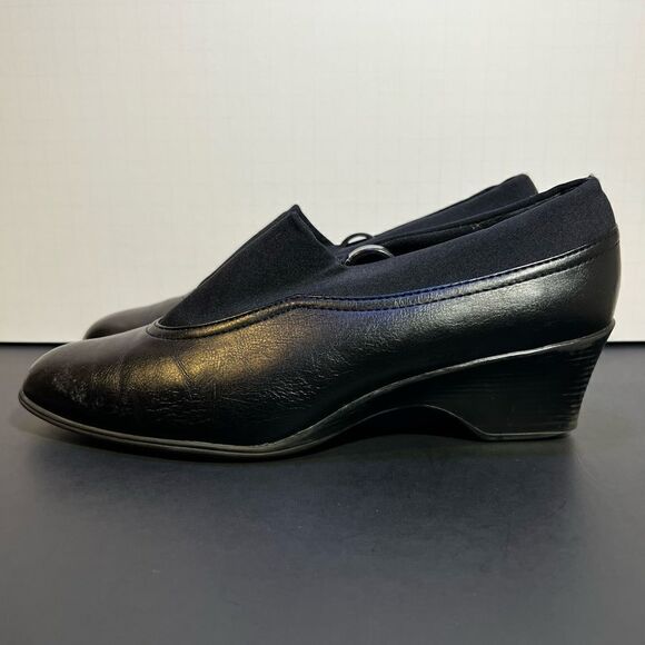 Womens LIFE STRIDE Jalin Black Slip On Wedge Shoes / Size 8.5 - Picture 4 of 9